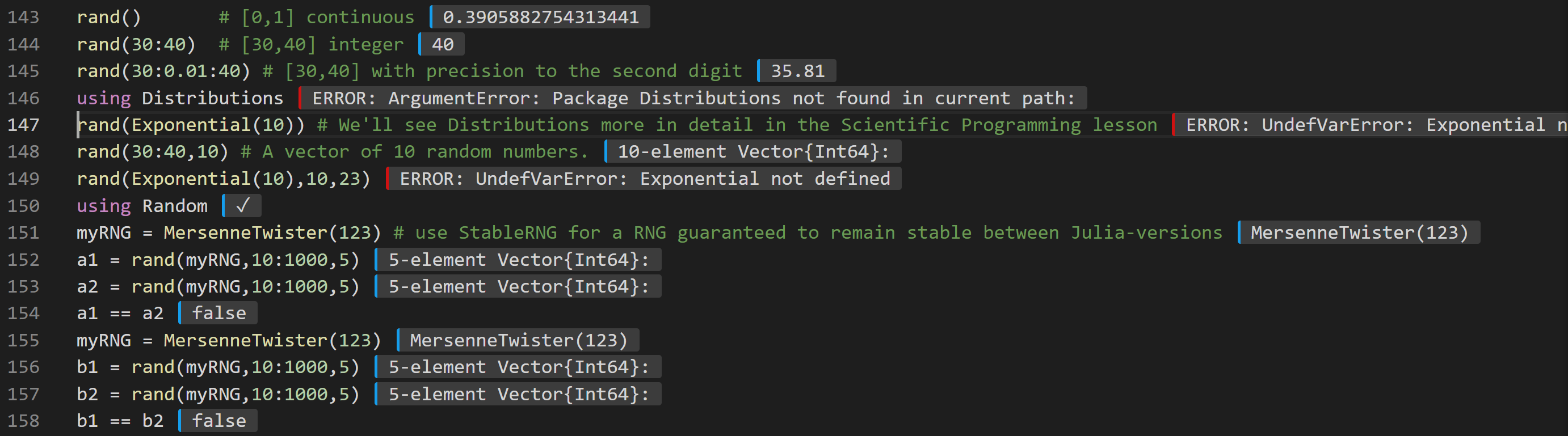 Distribution and exponential not in the path