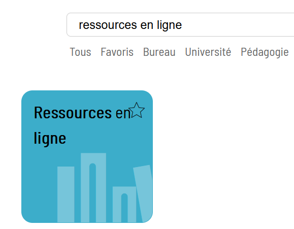 Capture d'écran montrant l'étape 1 : taper "Ressources en ligne"